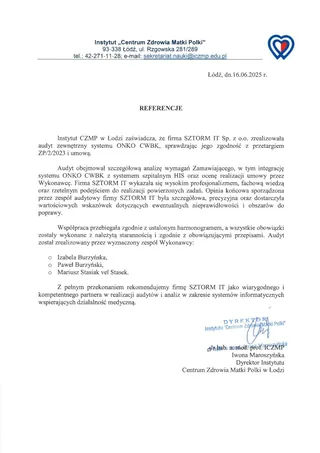 Rekomendacja - CZMP