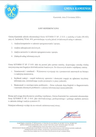Rekomendacja - Gmina Kamiensk