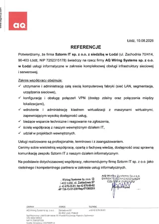 Rekomendacja - AQ Wiring Systems